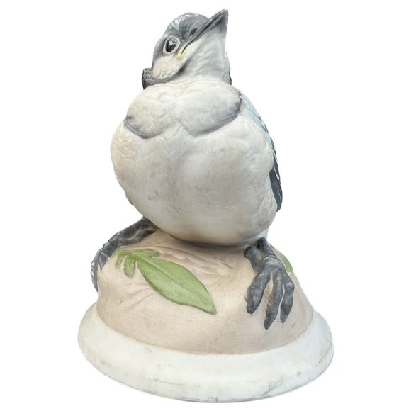 Vintage Boehm Baby Blue Jay Porcelain Bird Figurine #436 S Made in USA 4.5" EUC - Picture 2 of 5